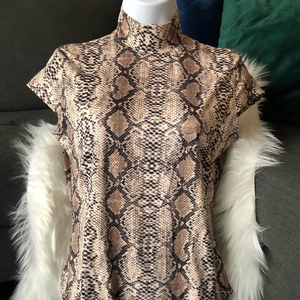 Snakeskin print bodysuit